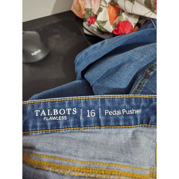 Talbots Womens Flawless Pedal Pusher Capri Denim Jeans Size 16 Stretch Casual - Picture 4 of 10
